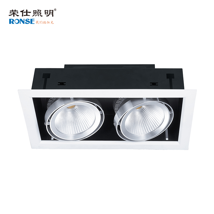 Дешевые пользовательские 2*10 Вт квадратный потолочный светильник cob led решетка света