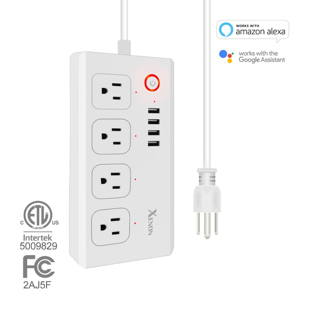 4ac 4usb розетка умный дом водонепроницаемые мульти вилки и розетки wifi удлинитель с управлением через смартфон Amazon alexa