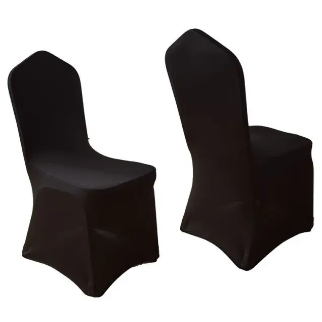 Hot sale black elastic cheap spandex chair cover for wedding