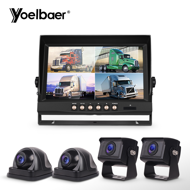 AHD front rear view water proof security camera for trucks heavy vehicles camera with 9 inch monitor oem cctv security camera