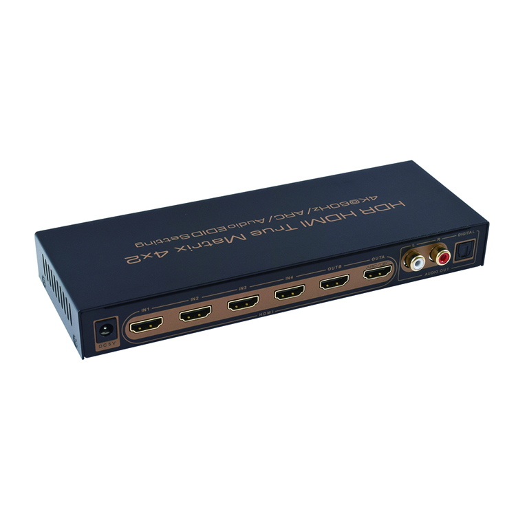 HDMI матрица 4x2 4 к 60 Гц 4 вход 2 выход с аудио экстрактор поддержка HDCP2.2 3D EDID для настройки Аудио Видео 7,1/5,1