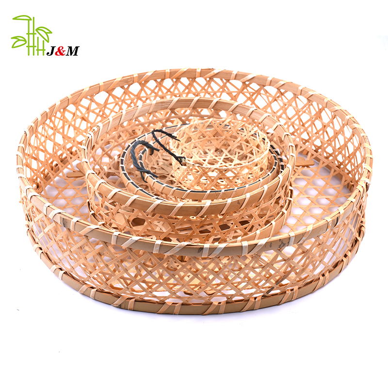 Round bamboo Food Basket, Woven Bamboo Nut/Candy/ Basket