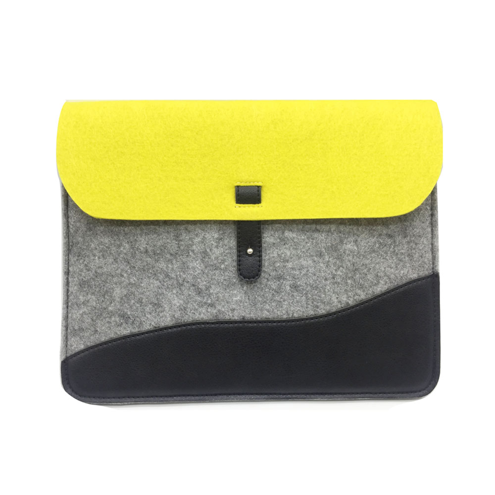 Fashion portable wholesale Grey Custom felt laptop bag