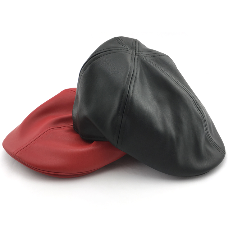 Мужская Гольф вождения плоский берет цвет рекламные ПУ newsboy cap