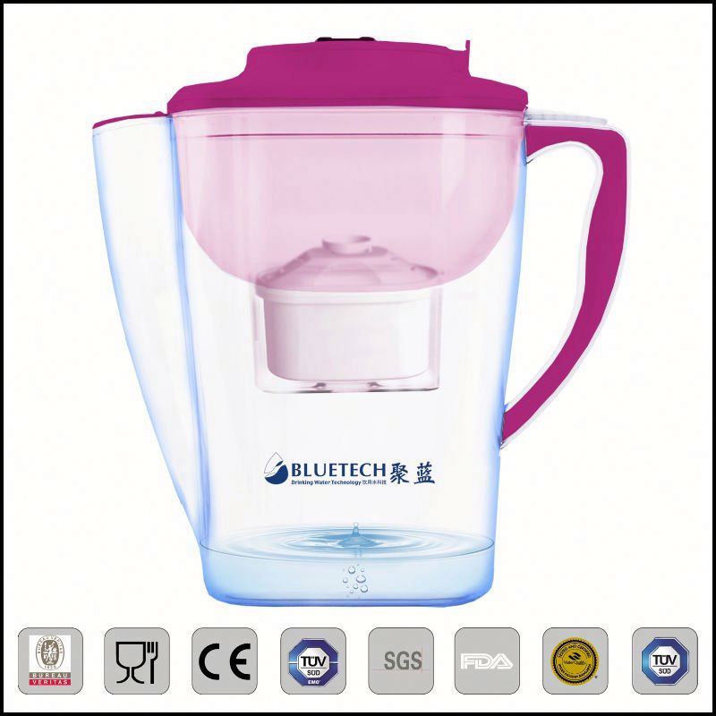 Alkaline Water Pitcher Ionizer by Dakon. BPA Free Filtered Water Pitcher. Water Pitcher with Filter Indicator.