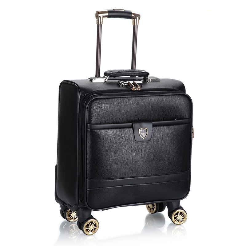 Hot Sale Wheels 16 Inches Leather Trolley Luggages