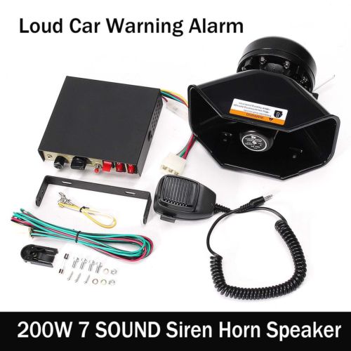 200 Вт 12 в 7 звуковой громкоговоритель PA Horn Siren System Mic Kit для автомобиля пожарной машины