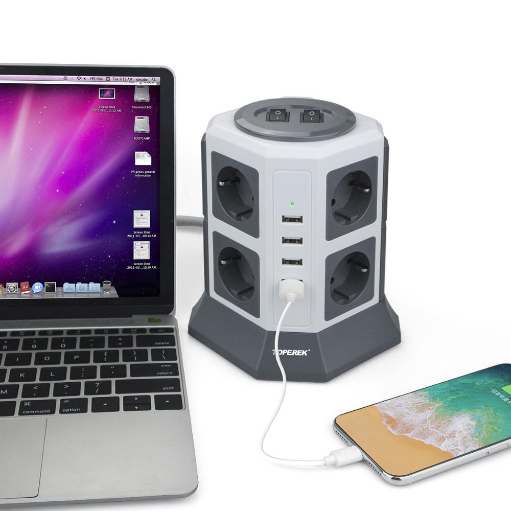Настольная Розетка с USB, адаптер источника питания/многовыходные штекеры питания