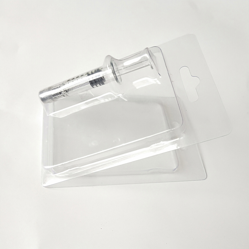 1ml cbd oil glass luer lock slip syringe blister clamshell packaging boxes custom printing