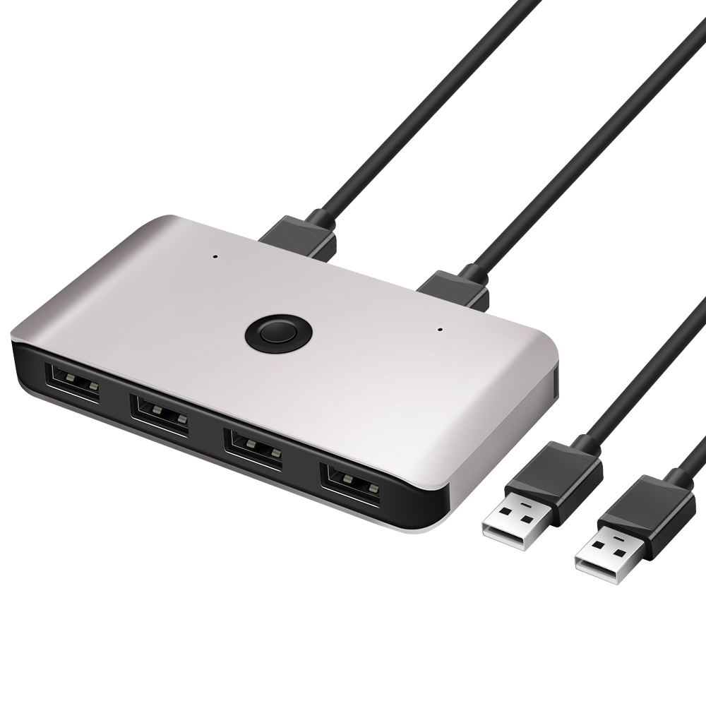 Rocketek 2 в 4 выходной USB переключатель, KVM переключатель для 2 компьютеров с 4 портами USB 2,0