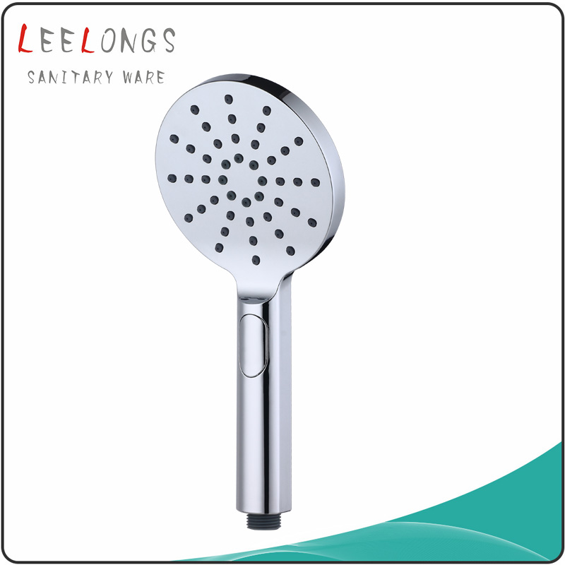 Three functional ABS plastic chromed bath hand held switched rain shower head