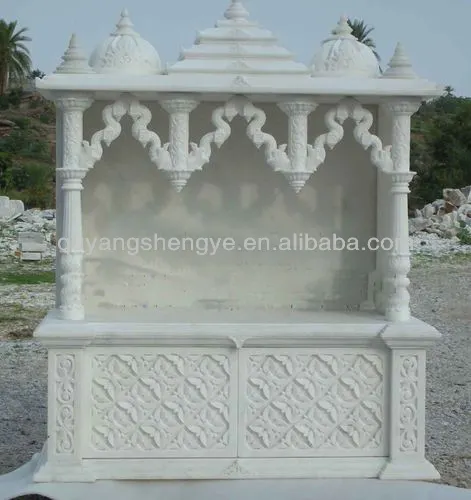 White Marble Temple Designs for Home