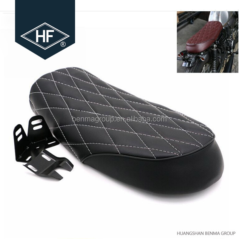 Кожаное мотоциклетное сиденье Cafe Racer 53 см для GRS650 GS GT TU250 GN125 GN250 GN400, мотоциклетная Алмазная подушка