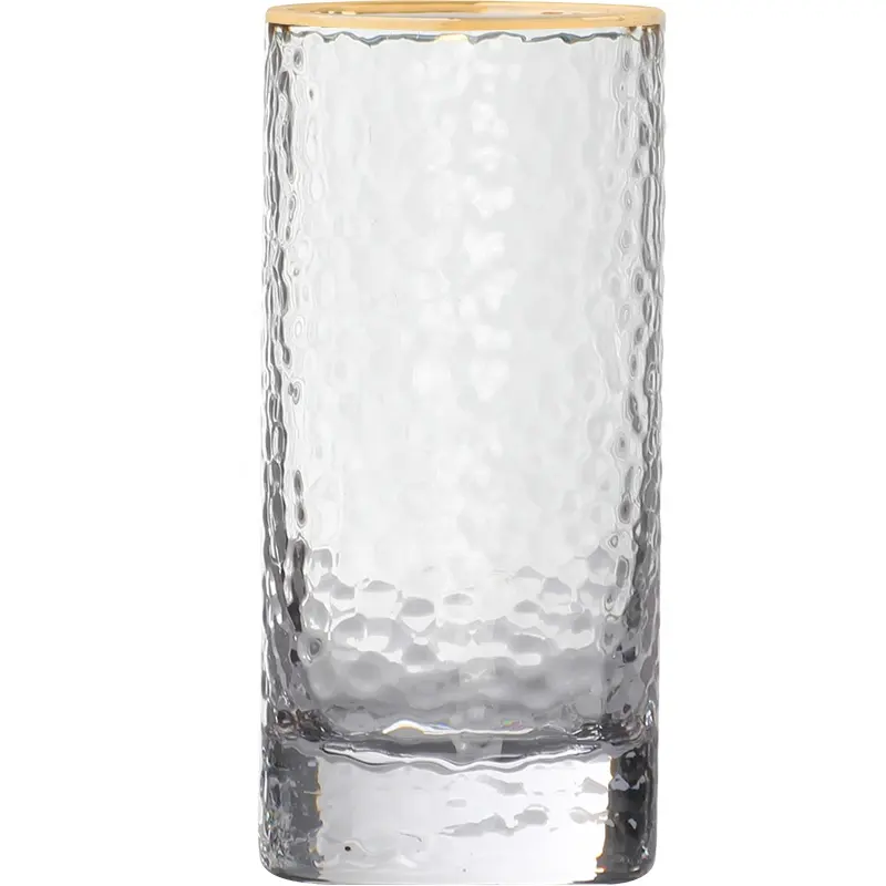 Newest Design Golden Rim Edge Borosilicate Glass Drinking Cup Milk Cup Custom Gold Rim Cup