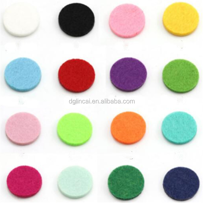 round shape felt pads for round essential oil diffuser locket pendant