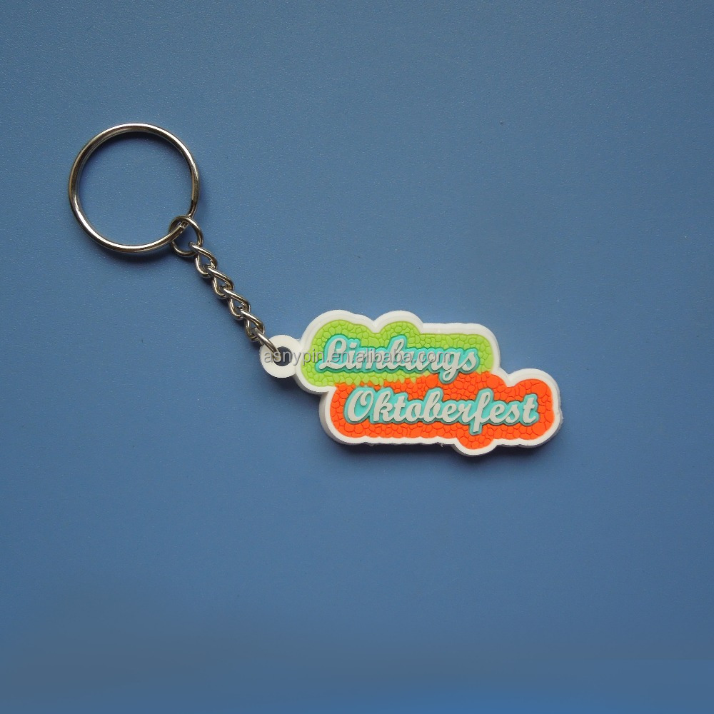 colorful high quality soft rubber pvc embossed brand logo promotional gifts souvenir key chain key holder