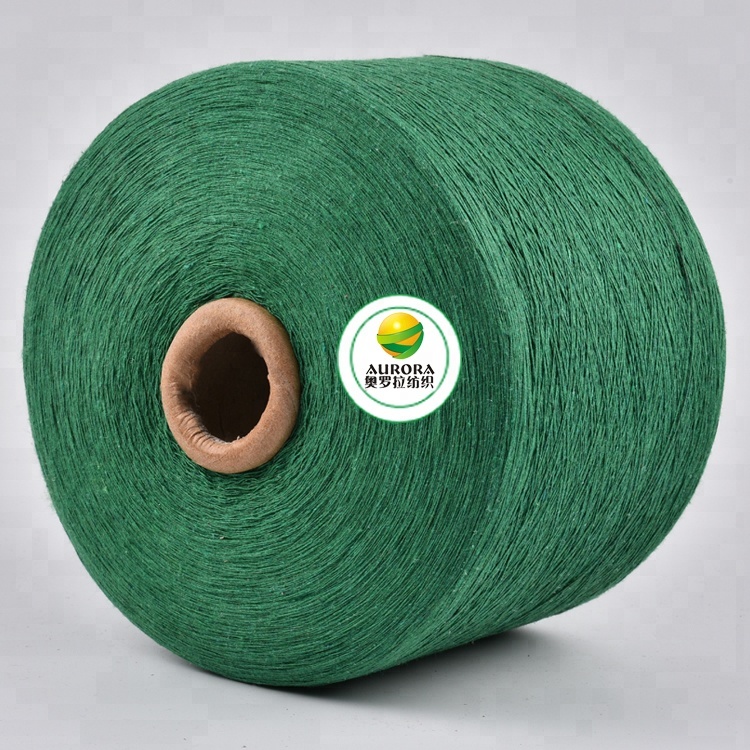 4S Hot selling cotton polyester blended hand knitting dark green blanket yarn