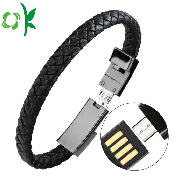Fashion Leather USB Cable Cell Phone Charger Bracelet