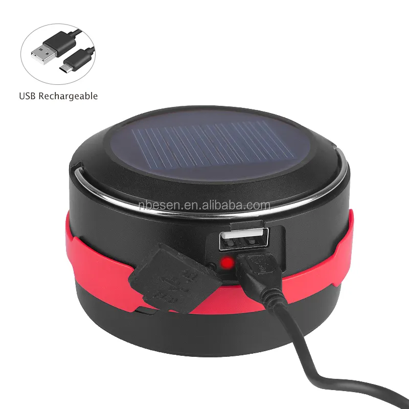 Outdoor Emergency Flashlight Solar Power USB Charging Led Camping Lantern Phone Powerbank