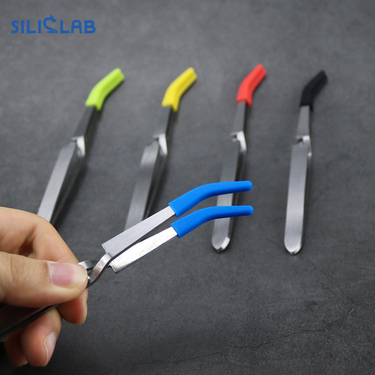 Siliclab wholesale tweezer sets silicone tips can change color stainless steel tweezer