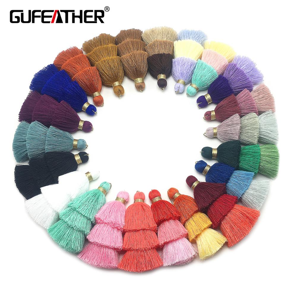 GUFEATHER 8 см, Лидер продаж 3 слоя многоцветный хлопок кисточкой для серьги Поиск