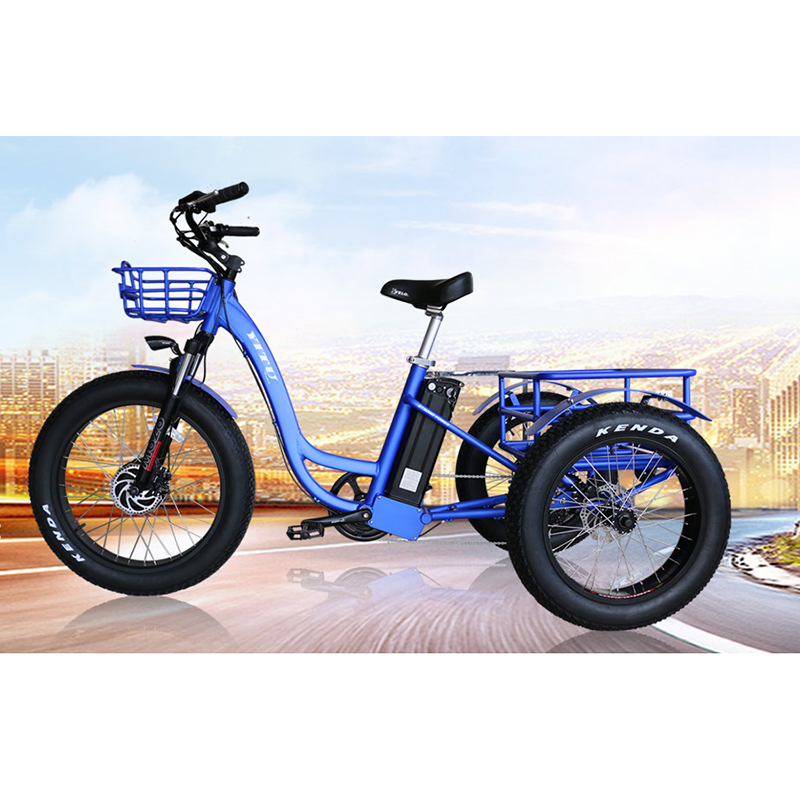 48v 500w 750w переднего приводного двигателя 13 ah литиевая батарея переменного тока три 3 колеса с толстыми покрышками грузовой трехколесный электрический велосипед с корзиной