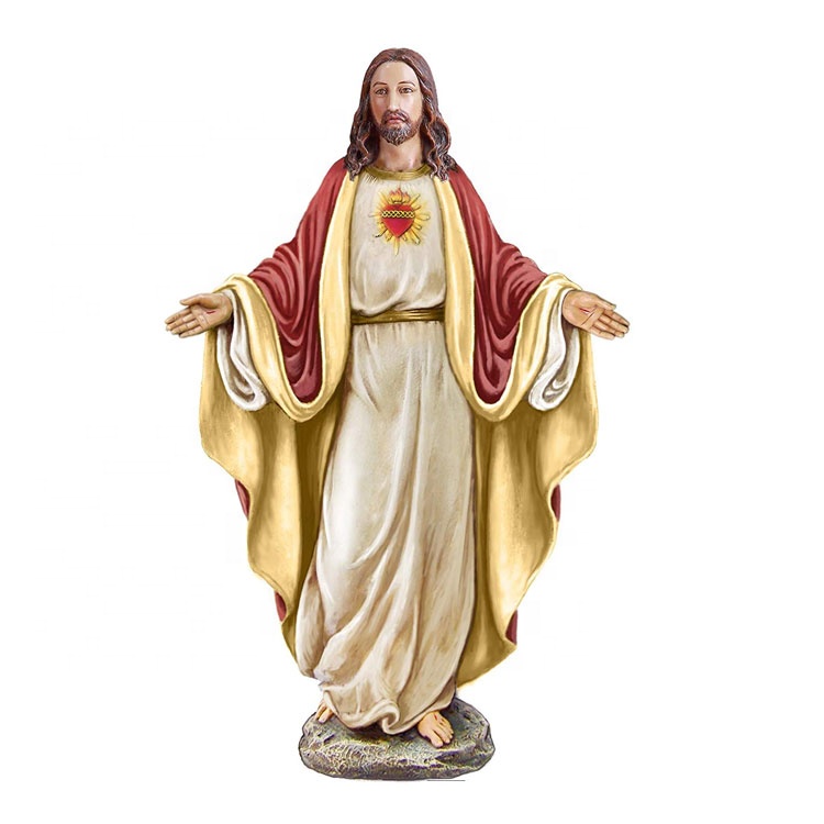 Фигурка Священного Сердца Иисуса Святой, Polyresin 12,5 H, религиозный Декор