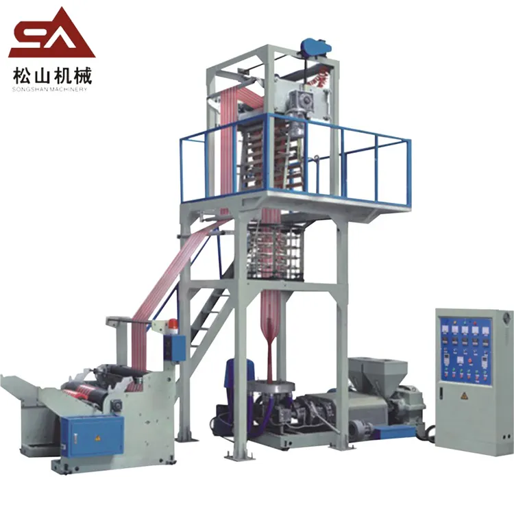 Film Extruder High Speed Efficiency Plastic Film Blowing Machine Single Screw Double Die Extruder