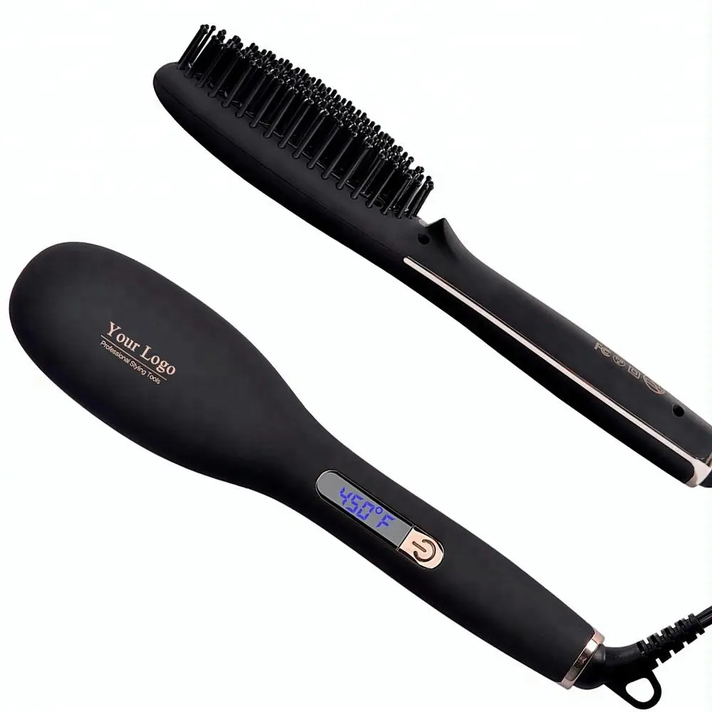 2021 Newest Private Label Private Tooling Hair Straightening Blowing Brush Flat Iron with Cold Air