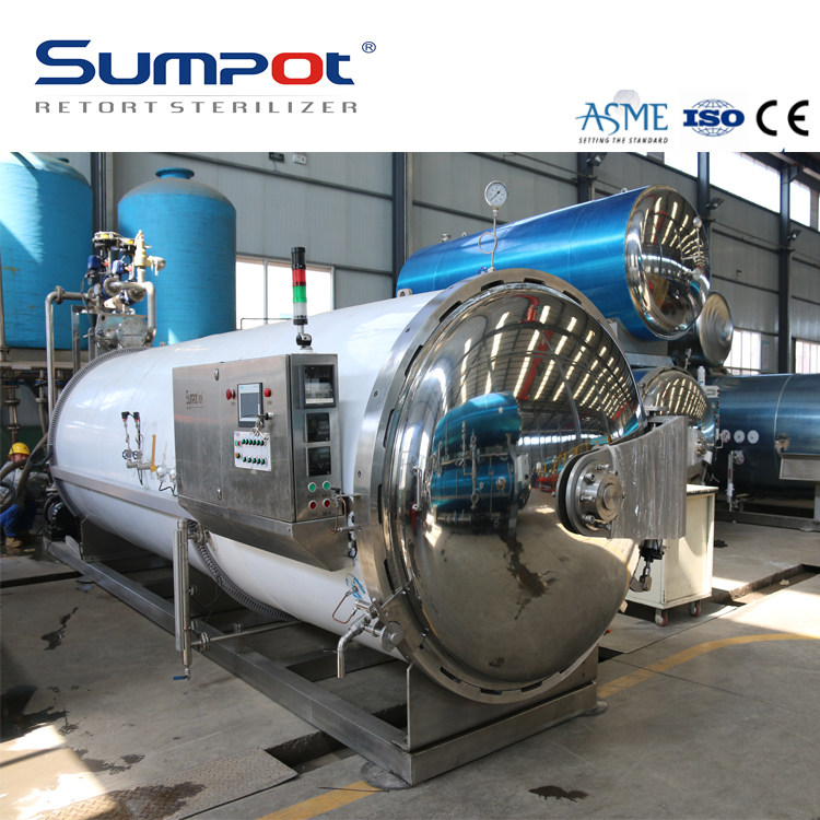 Automatic water spray autoclave retort sterilizer for canned palmito