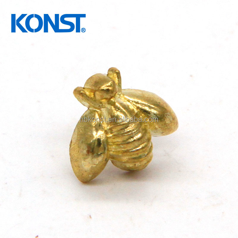 Customized gold metal bee shaped pin push pin metal nail