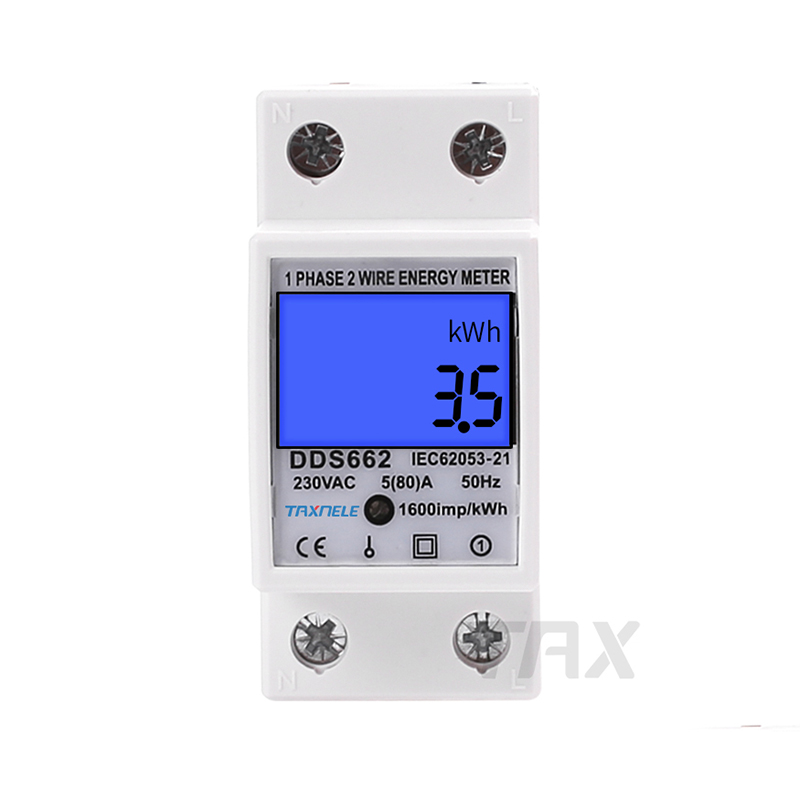 Electric Din Rail Single Phase Two Wire LCD Digital Display Wattmeter Power Consumption Electronic Energy KWh Meter AC230V 50Hz