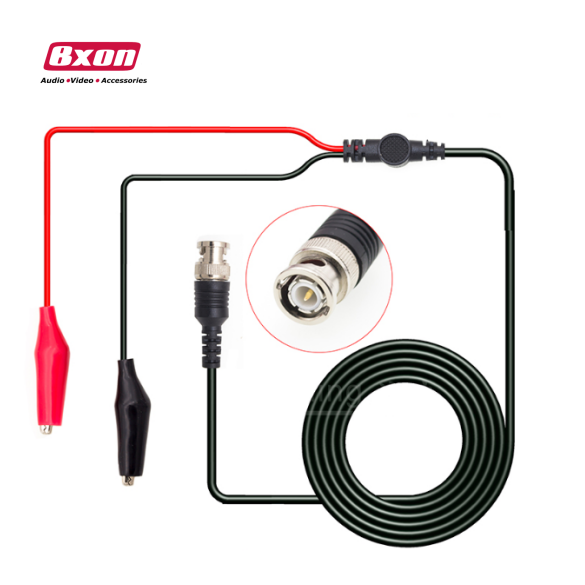 Bxon 150cm BNC to double alligator clip connector test clip Cable wire
