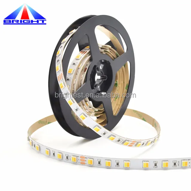 Dual white LED Strip CRI 90 CRI>95 Flex LED tape 2700K+6500K CCT adjustable, Warm white + white 2in1 LED Strip