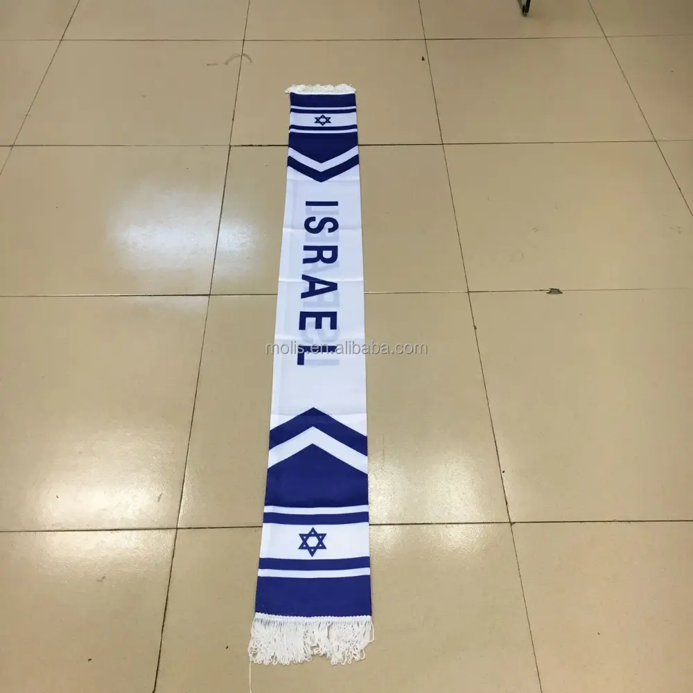 Дешевые атласные шарфы-вееры с флагом Израиля на заказ