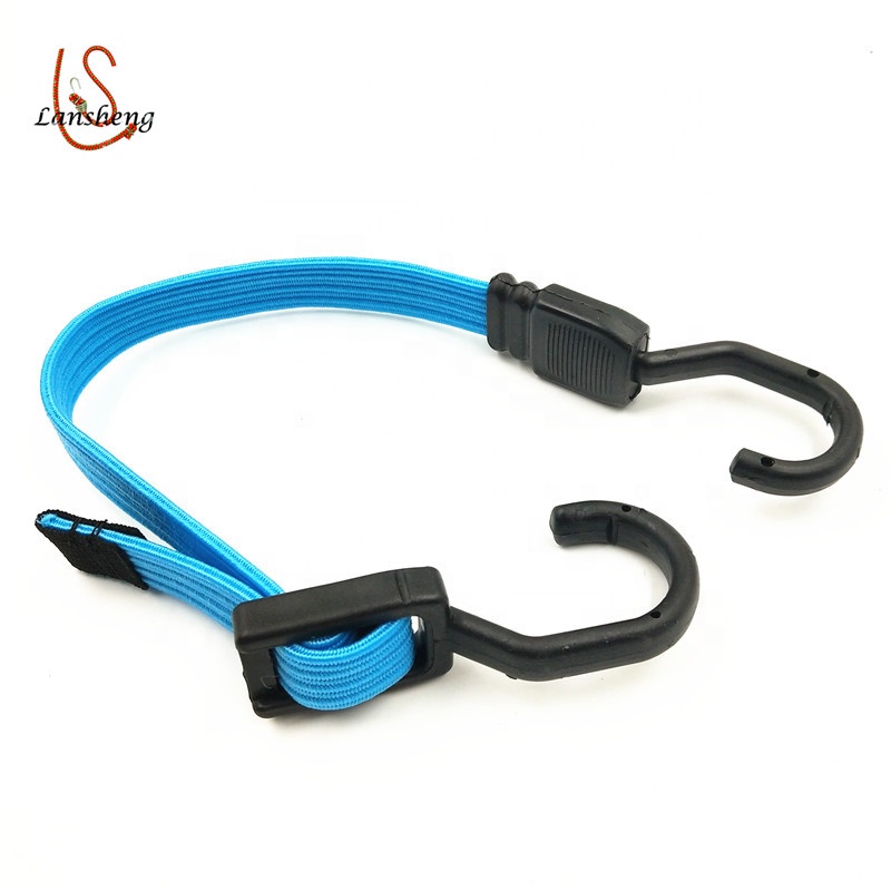 Good Quality Technology Production 18mm Colorful Flat Stretch Cord With Adjustalbe Hook