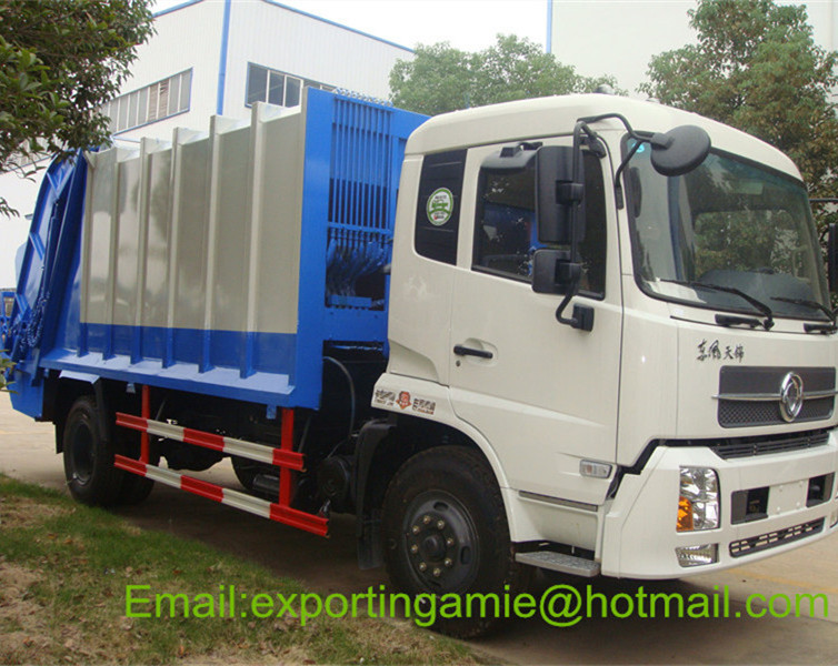 Евро4 190 конная мощность dongfeng 4x2 10m3 Ручной уплотнитель мусора