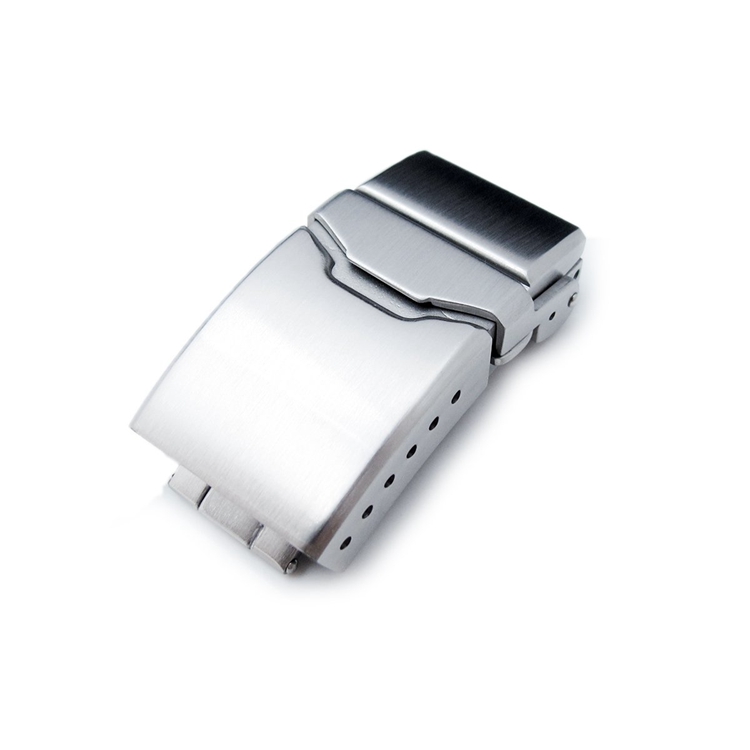 18mm 20mm 22mm Brushed Stainless Steel Push Button Chamfer Diver Clasp