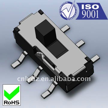 6pin вертикальный скользящий переключатель белая/черная ручка smd мини электронный ползунковый Переключатель LY-SK10