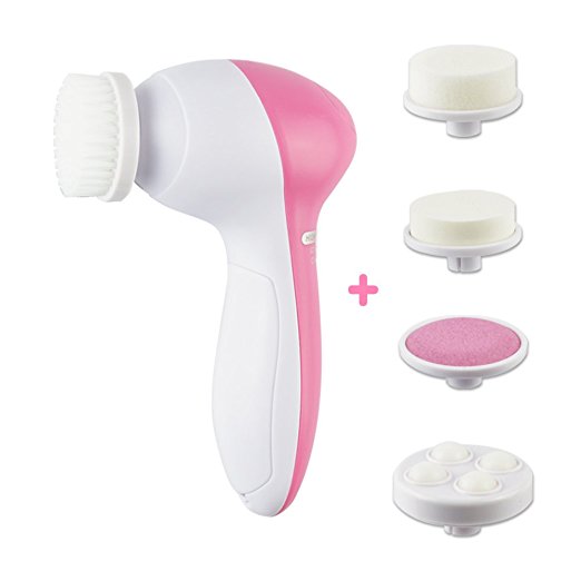 Facial Cleansing Brush and Massager Multi-Function Portable Facial and Body Skin Exfoliating Care Electric Scrubber