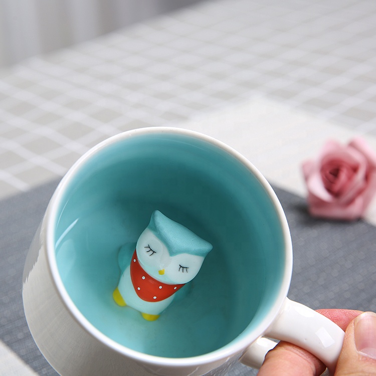 Дорожная кружка для кофе и блюдца с 3d животными, крышки с логотипом, фарфоровая чайная чашка, сублимационная чашка для эспрессо, оптовая продажа, новые кружки