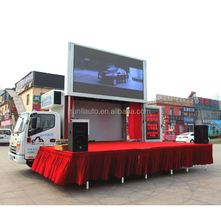 With Stage Mobile Led Taxi Advertising Screen Trailer Truck For Sale