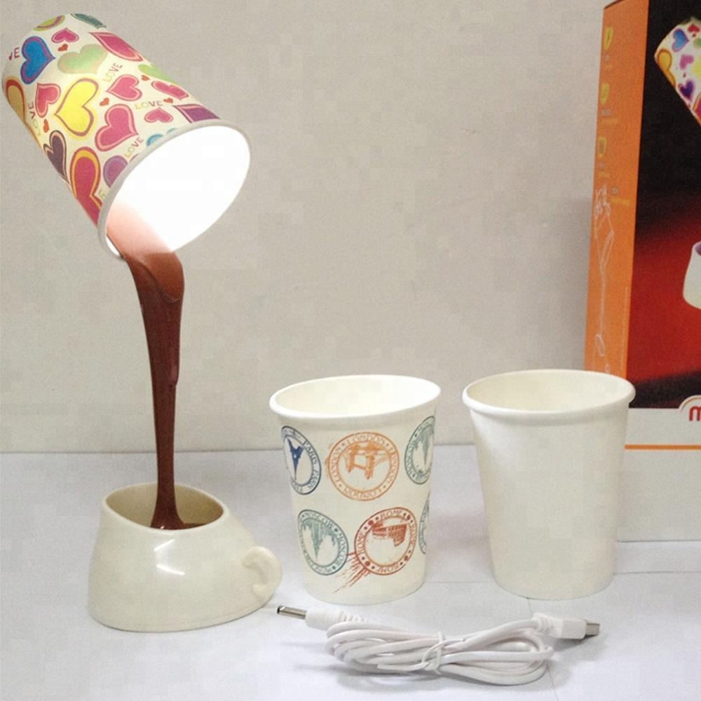 UCHOME Creative DIY Coffee Cup Lampshade LED Down Night Lamp Home USB Battery Table Light