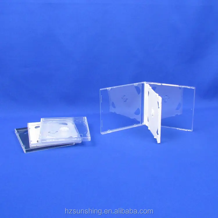 White Moon Corner Tray 10.4mm Double PS CD Jewel Case box with Clear cover