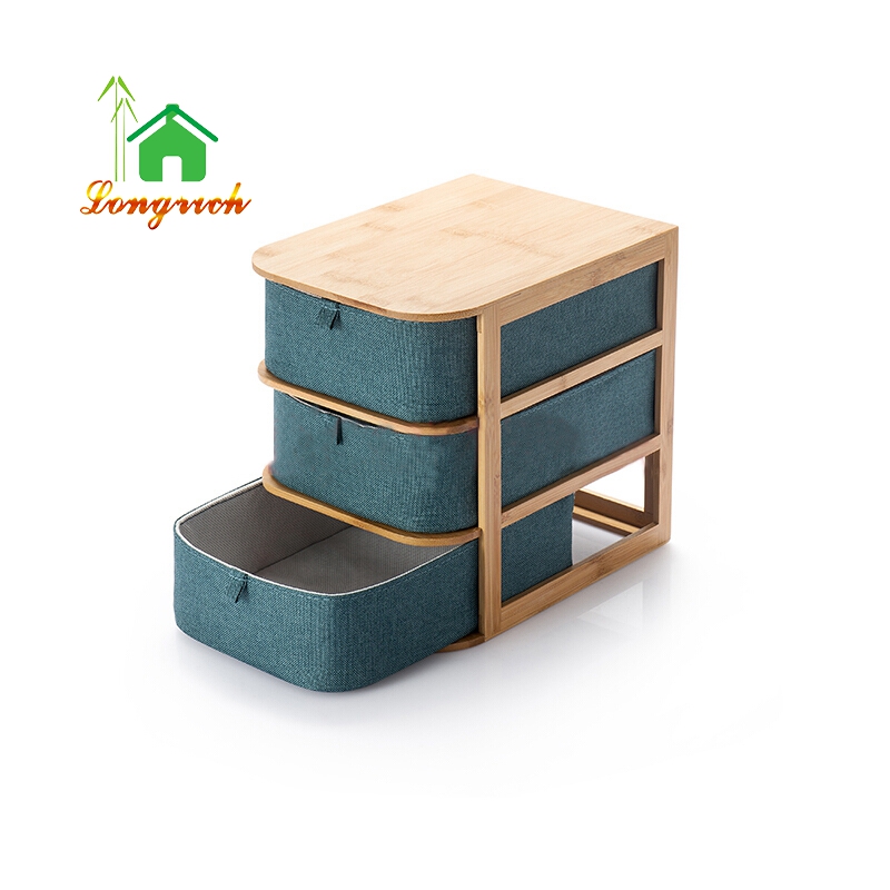 3 Layers Expandable Utility Natural Bamboo Drawer Organizer