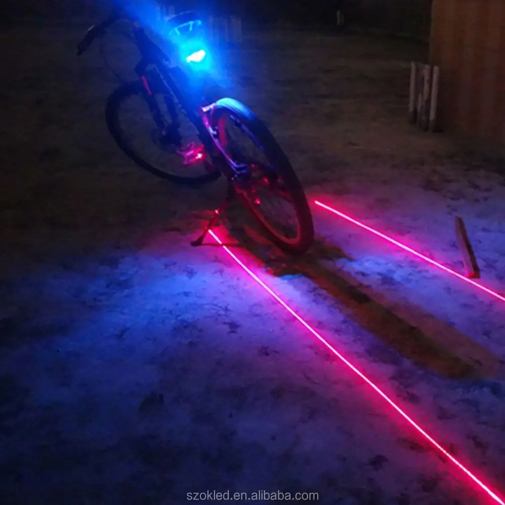 5LED 2Laser Cycling Bicycle Bike light 7 Flash Mode Safety Rear Lamp waterproof Laser Tail Warning Lamp Flashing