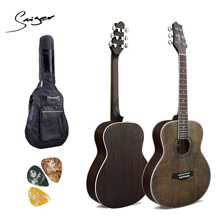Smiger SM-363 оптовая продажа 3/4 размер 36 дюймов винтажная Акустическая гитара из орехового дерева тела с матовой поверхностью: поездки