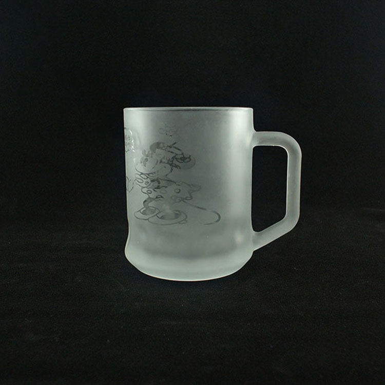Frosted glass beer mug water glass cup with handle drinkware tableware wholesale