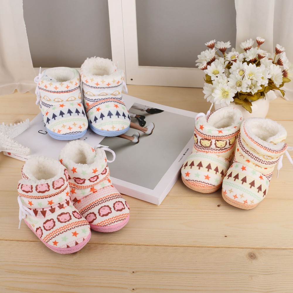 Baby velvet thickened boots Soft bottom First Walkers Shoes Newborn Kids Infant Toddler Shoes Boy Girls Soft Soled Winter