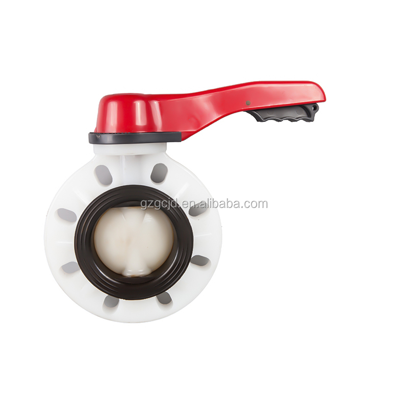 High temperature resistantacid and alkali corrosion resistant PVDF material handle butterfly valve